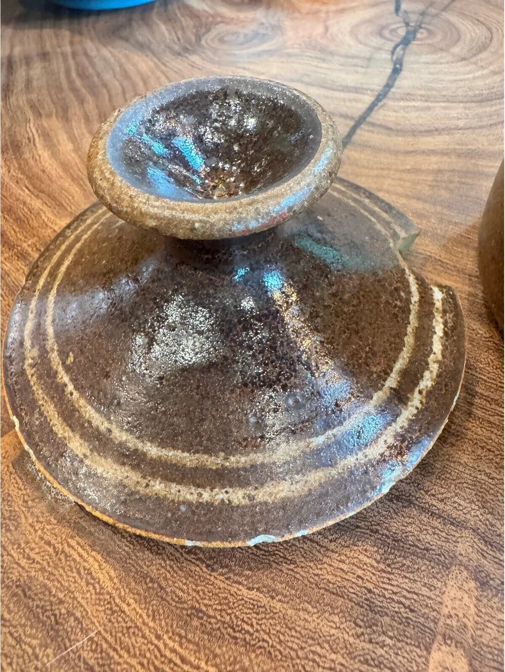 Vintage 1980 Studio Art Pottery Honey Pot / Condiment Jar